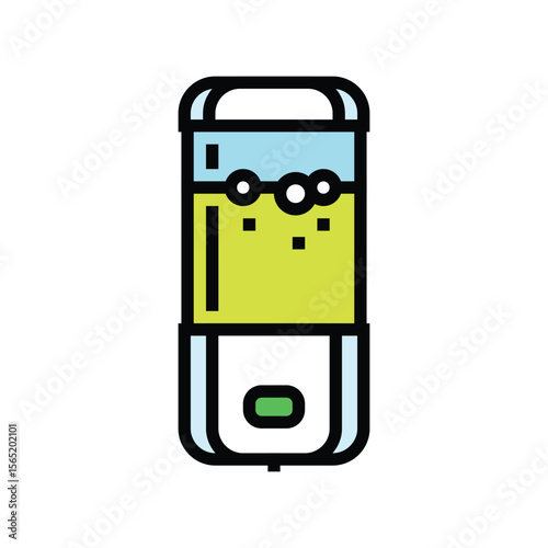 hand pressing soap pump color icon vector illustration