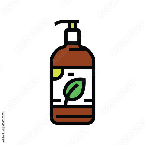 organic liquid soap bottle color icon vector illustration