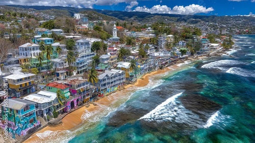 In Providencia y Santa Catalina, Colombia, San Andres presents a remarkable skyline that showcases its gorgeous beach landscape, Caribbean island charm, and outdoor seascape