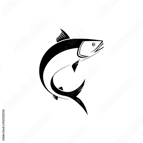 Catch and release fish silhouette icon representing fishing activities in aquatic environments