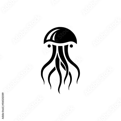 Silhouette pictogram illustrating a jellyfish design perfect for web, print, or educational materials