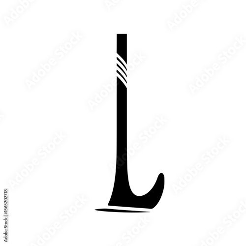 Silhouette pictogram of a curved sports equipment for outdoor activities depicted in a single, isolated vector design