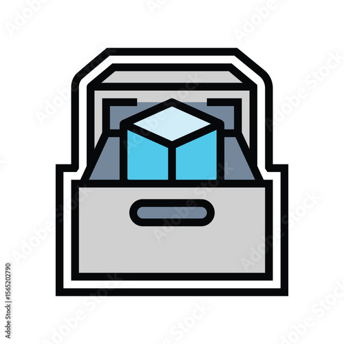 compact design storage color icon vector illustration