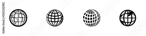 Unique silhouettes of globes showcasing different designs for various uses in informational graphics and presentations