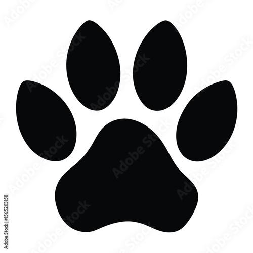 Simple black paw print graphic on a clean white background