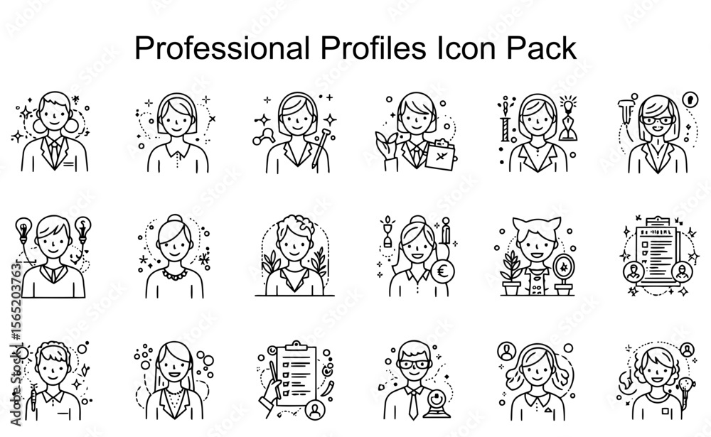 Fototapeta premium Professional Profiles Icon Pack