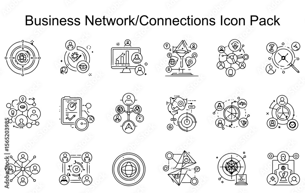 Fototapeta premium Business Network/Connections Icons