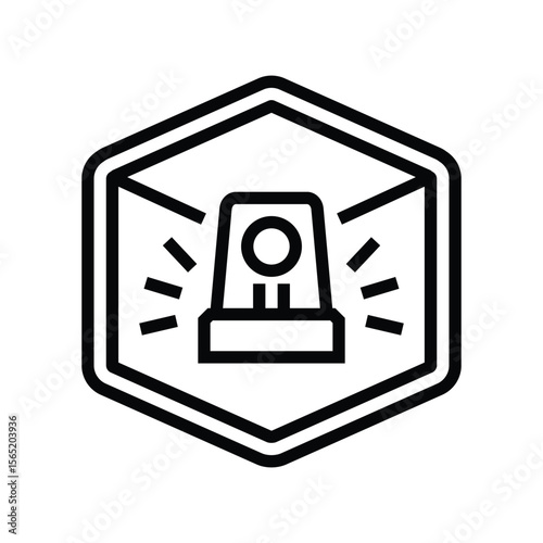 built alarm line icon vector illustration