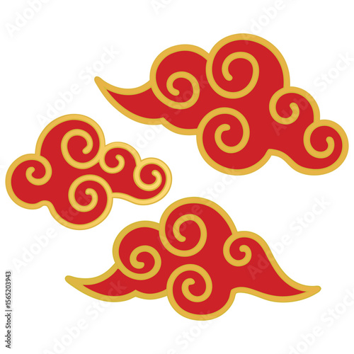 Chinese Clouds Ornament Vector – Traditional Cultural Illustration
