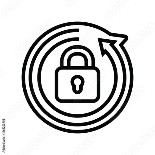 auto locking line icon vector illustration