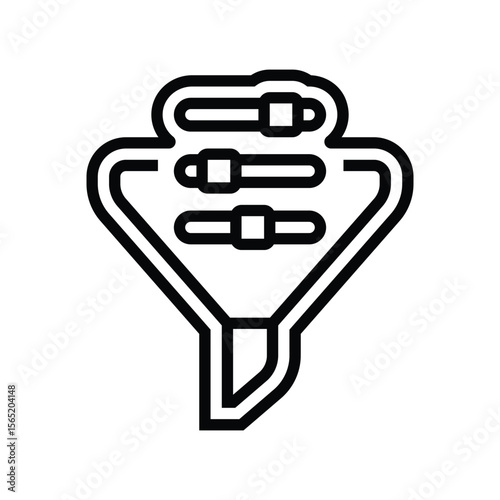 built filter line icon vector illustration