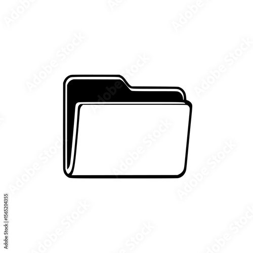 Collection of silhouette pictograms representing various folder designs in a minimalist icon set for design and data organization