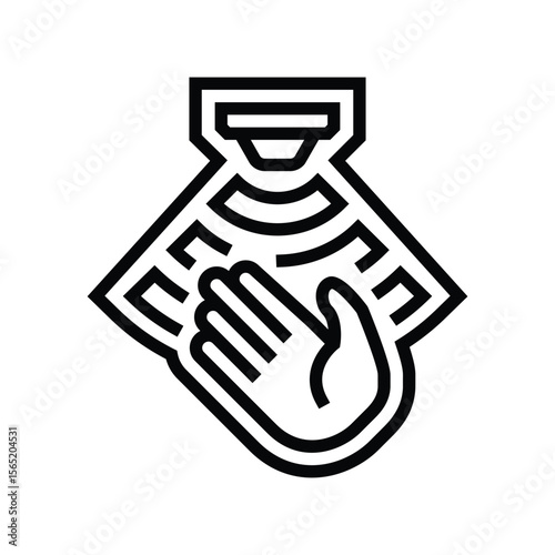 motion activated line icon vector illustration