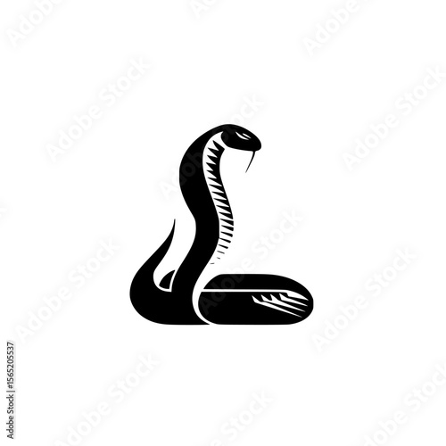 Silhouette pictogram set featuring various snake designs that represent danger and stealth in vector format