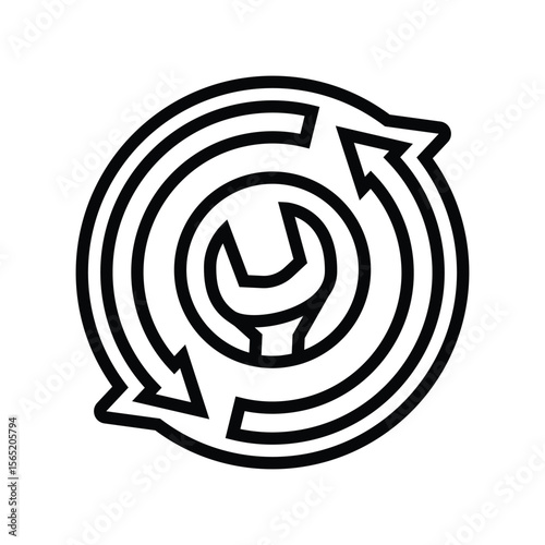 simple maintenance line icon vector illustration