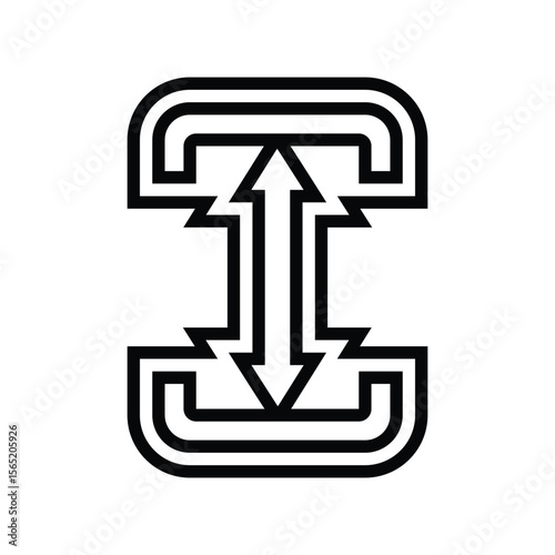 adjustable height line icon vector illustration