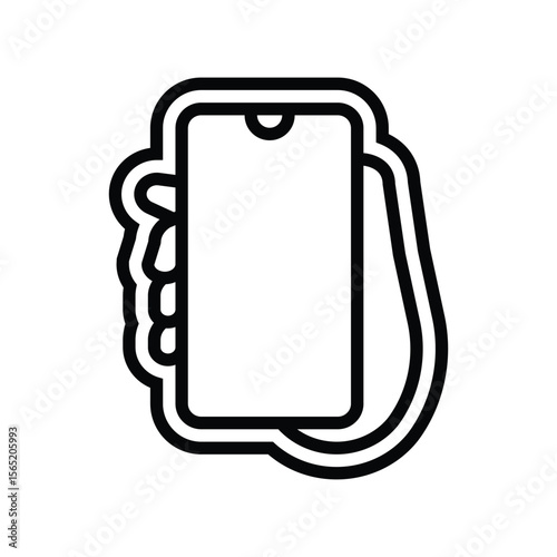 one hand operation line icon vector illustration