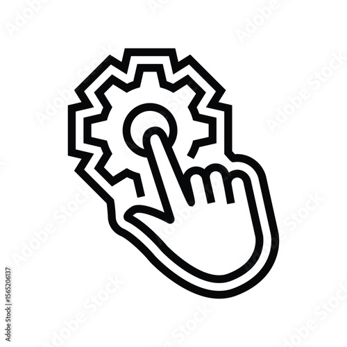 simple controls line icon vector illustration
