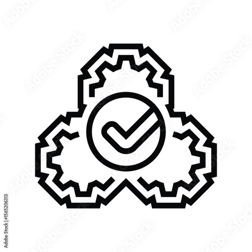 automatic function line icon vector illustration