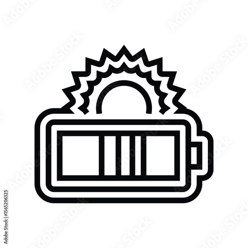solar charging line icon vector illustration