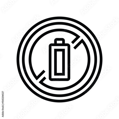 battery not included line icon vector illustration