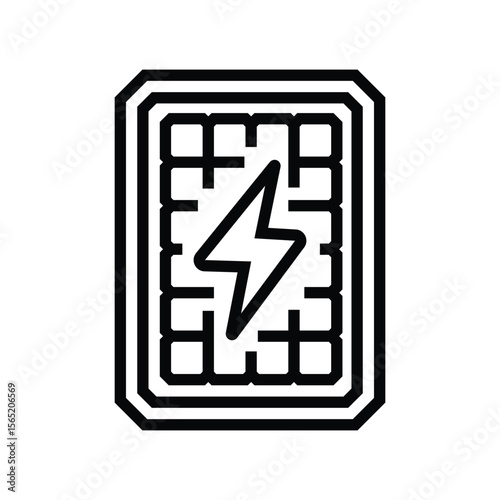 solar powered line icon vector illustration