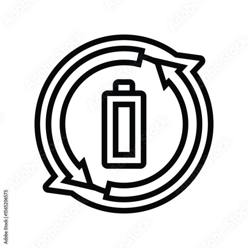 rechargeable battery line icon vector illustration