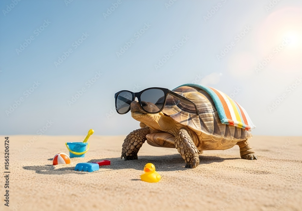 Obraz premium Tortoise Wearing Sunglasses