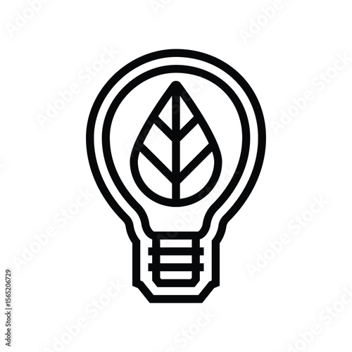 energy efficient line icon vector illustration