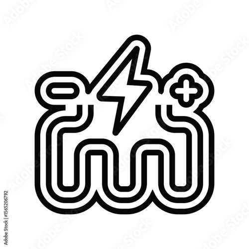 energy recovery system line icon vector illustration