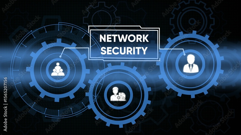 Obraz premium Abstract conceptual illustration representing network security systems and secure data protection
