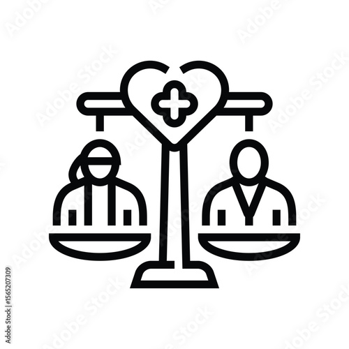 equal access healthcare line icon vector illustration