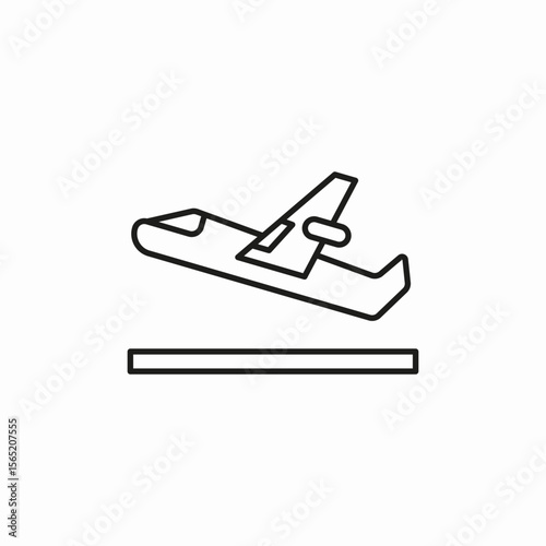 airplane landing icon sign vector