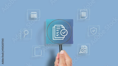 Business audit concept, Compliance with internal organization financial services regulation, financial examination for business and financial management system