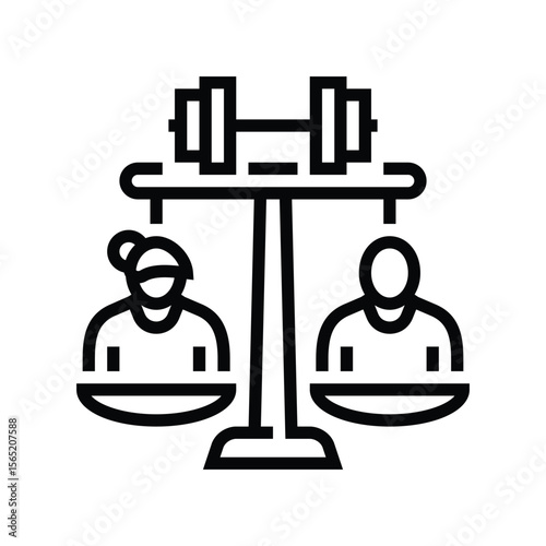 equal sports opportunity line icon vector illustration