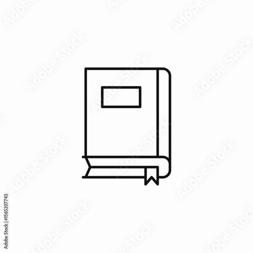 book with bookmark icon sign vector