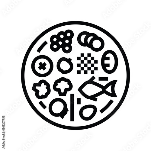 nutrition plate line icon vector illustration
