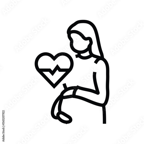 maternal health care line icon vector illustration