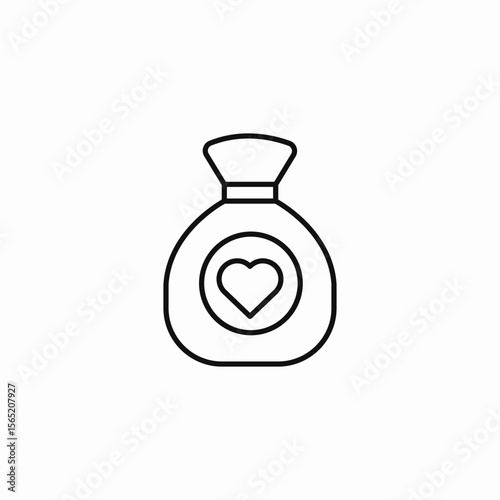 charity love bag icon sign vector