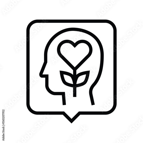 mental health services line icon vector illustration