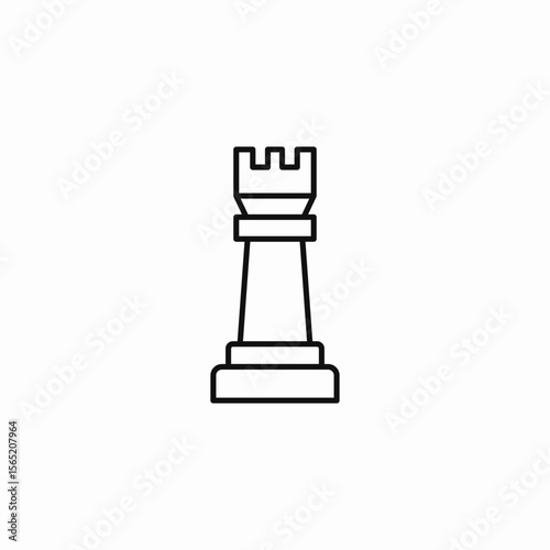 chess rook piece icon sign vector