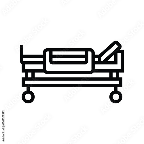 hospital bed availability line icon vector illustration