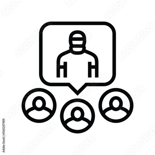 doctor patient ratio line icon vector illustration