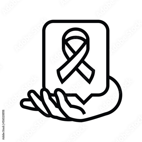 hiv awareness line icon vector illustration