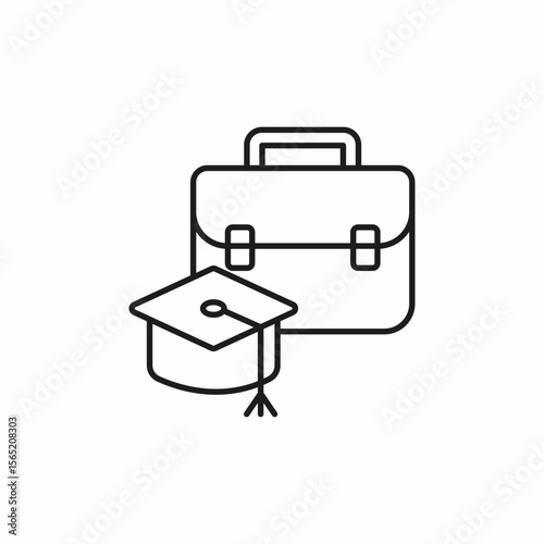 education briefcase icon sign vector