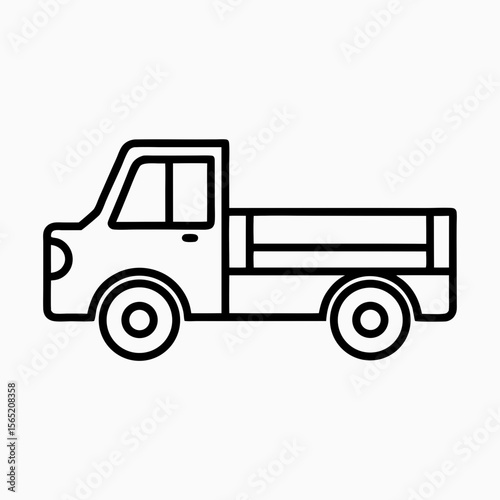 Simple line art truck illustration, for websites and apps