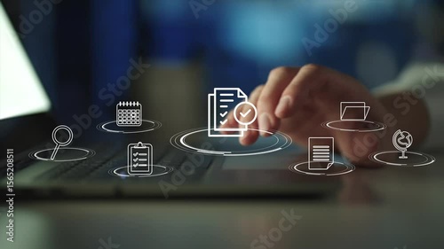 Business audit concept, Compliance with internal organization financial services regulation, financial examination for business and financial management system