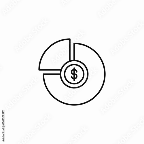 financial pie chart icon sign vector