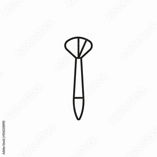 makeup fan brush icon sign vector