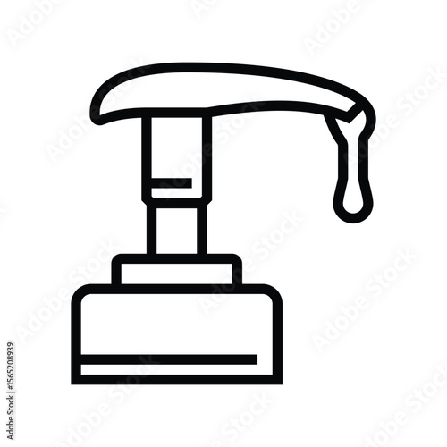 soap droplet falling from nozzle line icon vector illustration